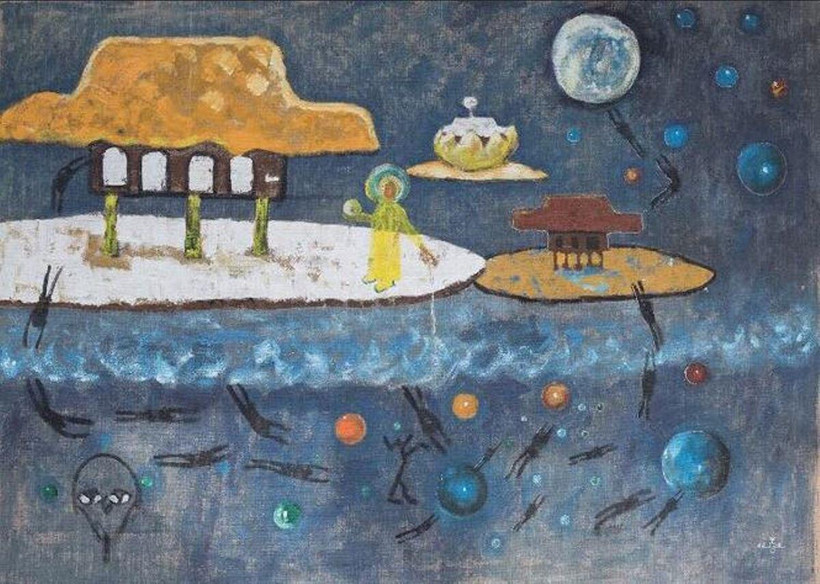 Tác phẩm "Ngôi nhà của chúng tôi" của nghệ sỹ Hoàng Khánh Dư. (Ảnh: BTC)