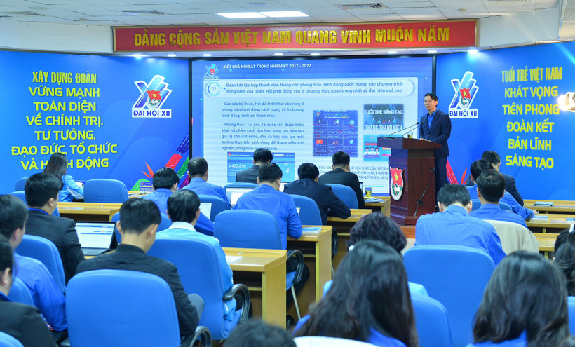 Các đại biểu tham dự hội nghị tại điểm cầu Trung ương Đoàn. (Ảnh: Trung ương Đoàn)