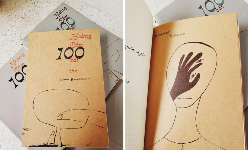 Cuốn sách 'Hoàng Cầm 100 bài thơ' do Công ty Liên Việt và Nhà xuất bản Dân Trí liên kết xuất bản. (Ảnh: PV/Vietnam+)