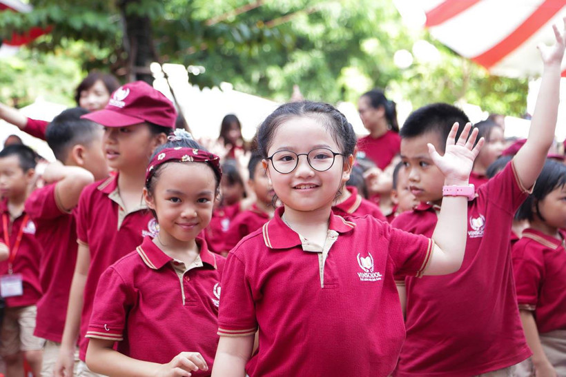 Học sinh Trường Tiểu học Vinschool trong ngày khai giảng. (Ảnh: PV/Vietnam+)