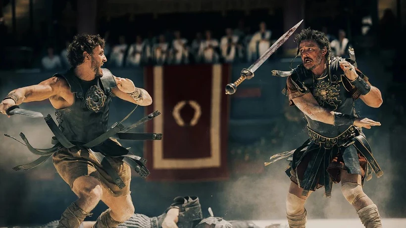 "Gladiator 2" có sự góp mặt của những ngôi sao đang lên như Paul Mescal, Pedro Pascal và "chủ nhân tượng vàng" Denzel Washington. (Ảnh: Paramount Pictures)