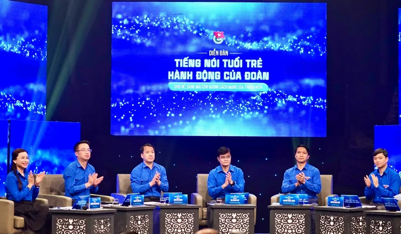 Ban Bí thư Trung ương Đoàn tham gia diễn đàn. (Ảnh: Trung ương Đoàn)