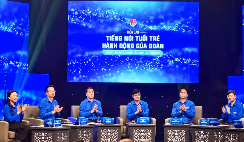 Ban Bí thư Trung ương Đoàn tham gia diễn đàn. (Ảnh: Trung ương Đoàn)