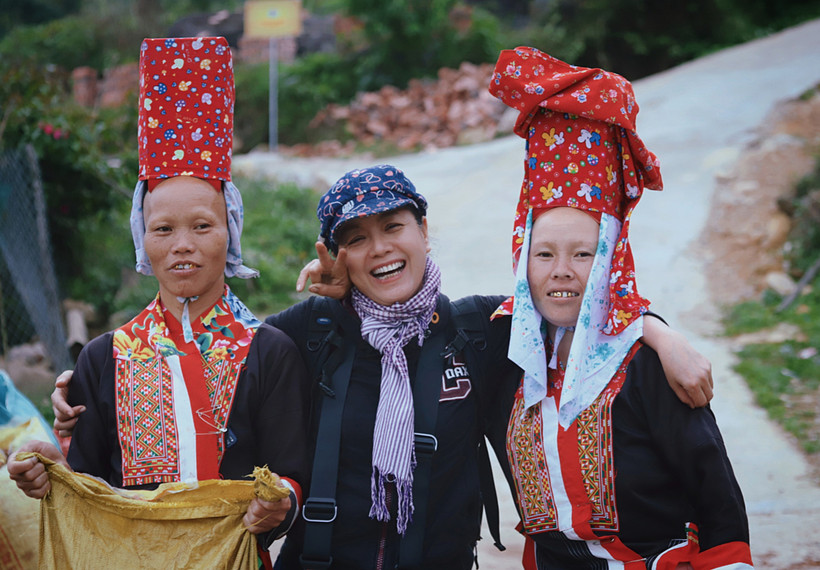 Nghệ sỹ Chiều Xuân trong chuyến đi tới Bình Liêu, Quảng Ninh. (Ảnh: NVCC)