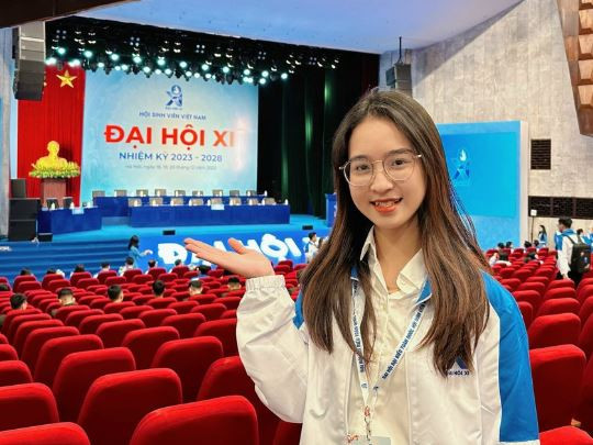 Lương Hà Tâm, đại biểu trẻ nhất Đại hội Đại biểu Toàn quốc Hội Sinh viên Việt Nam. (Ảnh: NVCC)