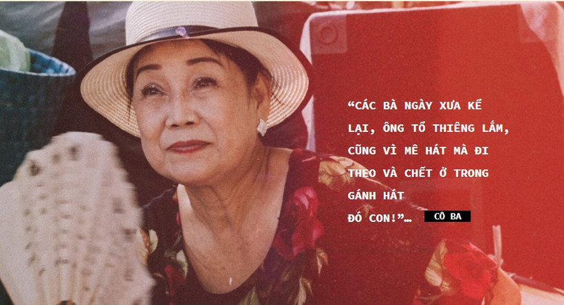 Cô Ba, một thành viên lâu đời của gánh hát. (Ảnh: Chụp từ website)