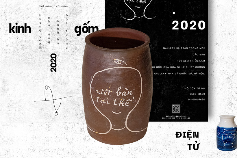 Một tác phẩm tại triển lãm 'Kinh Gốm.' (Ảnh: BTC)