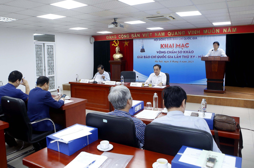 Quang cảnh lễ khai mạc vòng chấm sơ khảo. (Ảnh: Phạm Kiên/TTXVN)