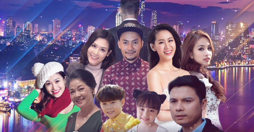 Dàn diễn viên tham gia bộ phim "Ok, Bố con anh đợi cơm em!" (Ảnh: Đoàn làm phim)