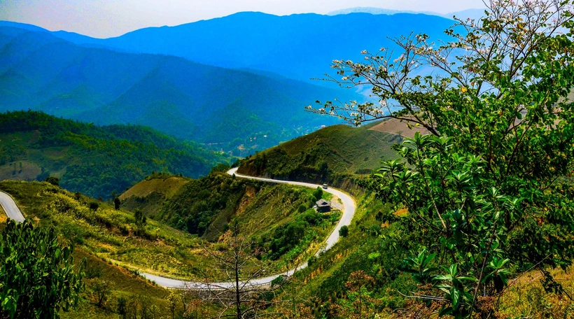 Đèo Pha Đin, cung đường huyền thoại nối Sơn La và Điện Biên. (Ảnh: Trịnh Xuân Tư/TTXVN)