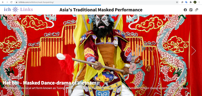Nghệ thuật hát bội của Việt Nam được giới thiệu trên nền tảng ichLinks. (Ảnh chụp màn hình)