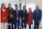 Ông Ngô Mạnh Khôi - Tham tán Thương mại, trưởng Cơ quan Thương vụ Việt Nam tại Argentina; ông Mauro Daniele - Thị trưởng Las Varillas; ông Patricio Olmedo - Thị trưởng Manfredi và Giáo sư Marcia Daniele - Giám đốc Học viện Nghiên cứu Phương Đông (ISEO). (Ảnh: Cơ quan thương vụ Việt Nam tại Argentina/TTXVN phát)