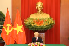 Tổng Bí thư Nguyễn Phú Trọng điện đàm với Bí thư thứ nhất ĐCS Cuba
