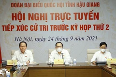 Ông Trần Thanh Mẫn tiếp xúc cử tri Hậu Giang theo hình thức trực tuyến