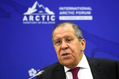 Ngoại trưởng Nga Sergey Lavrov phát biểu tại một diễn đàn ở Saint Petersburg ngày 9/4/2019. (Ảnh: AFP/TTXVN)