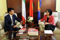 Đại sứ Việt Nam tại Italy Nguyễn Thị Bích Huệ trả lời phỏng vấn phóng viên TTXVN. (Ảnh: Huy Thông/TTXVN)
