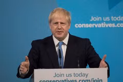 Ông Boris Johnson phát biểu tại London, Anh ngày 23/7/2019, sau khi được bầu làm Chủ tịch đảng Bảo thủ. (Ảnh: THX/TTXVN)