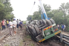 Hiện trường vụ tai nạn. (Ảnh: Nguyễn Thành/TTXVN)