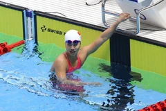 Ánh Viên để tuột mất Huy chương Vàng ở nội dung 50m bơi ngửa nữ. (Nguồn: Vietnam+)