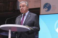 Tổng thư ký Liên hợp quốc Antonio Guterres phát biểu tại Diễn đàn hòa bình Paris ở Paris, Pháp. (Nguồn: news.un.org)