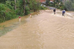 Mưa lớn kéo dài gây ngập nặng tại các huyện phía Nam của tỉnh Lâm Đồng. (Ảnh: Nguyễn Dũng/TTXVN)