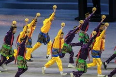 Tiết mục biểu diễn nghệ thuật tại lễ khai mạc SEA Games 30 tại tỉnh Bulacan, Philippines ngày 30/11/2019. (Ảnh: THX/TTXVN)