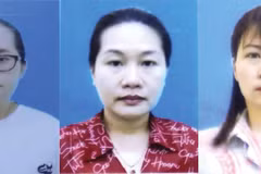 Từ trái sang: các bị can Bùi Thanh Trà, Nguyễn Thị Thu Loan, Nguyễn Thị Hồng Chung. (Nguồn: Bộ Công an/TTXVN)
