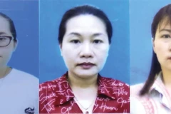 Từ trái sang: các bị can Bùi Thanh Trà, Nguyễn Thị Thu Loan, Nguyễn Thị Hồng Chung. (Nguồn: Bộ Công an/TTXVN)