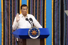 Tổng thống Philippines Rodrigo Duterte phát biểu trước Quốc hội tại thủ đô Manila ngày 22/7/2019. (Ảnh: AFP/TTXVN)