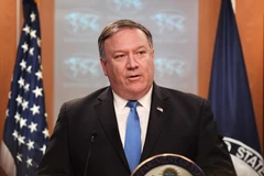 Ngoại trưởng Mỹ Mike Pompeo trong một cuộc họp báo ở Washington D.C., ngày 16/8. (Ảnh: THX/ TTXVN)