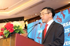 Tổng Lãnh sự Trần Thanh Huân phát biểu tại buổi lễ. (Ảnh: PV/Vietnam+)