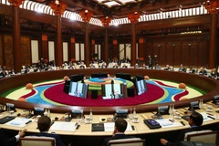 Hội nghị bàn tròn các nhà lãnh đạo tại Diễn đàn BRI lần 2 (Ảnh: Thống Nhất/TTXVN)