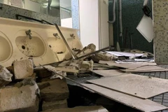 Thiệt hại trong trận động đất tại Đài Bắc ngày 18/4. (Ảnh: Reuters)