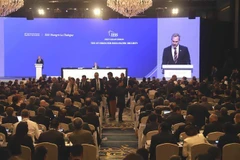 Toàn cảnh phiên thảo luận “Tầm nhìn của Mỹ về an ninh Ấn Độ-Thái Bình Dương.” (Ảnh: Xuân Vịnh/TTXVN)