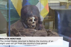 Xác ướp bé gái 8 tuổi được trao trả cho Bolivia. (Nguồn: EFE)