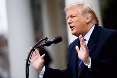 Tổng thống Mỹ Donald Trump phát biểu trong cuộc họp báo tại Nhà Trắng ngày 4/1/2019. (Ảnh: THX/TTXVN)
