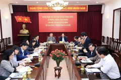 Quang cảnh buổi làm việc. (Ảnh: Anh Tuấn/TTXVN)