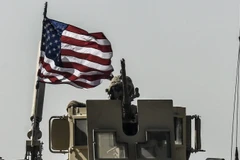 Binh sỹ Mỹ tại thị trấn Kobani, phía Bắc Syria ngày 29/9/2017. (Ảnh: AFP/TTXVN)