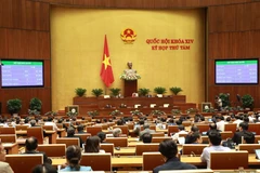 Biểu quyết thông qua Luật Lực lượng dự bị động viên. (Ảnh: Doãn Tấn/TTXVN)