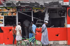 Hiện trường vụ đụng độ ở Minuwangoda, Sri Lanka, ngày 14/5/2019. (Ảnh: AFP/ TTXVN)