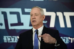 Chủ tịch đảng liên minh Xanh-Trắng ở Israel, ông Benny Gantz phát biểu tại Tel Aviv ngày 20/11/2019. (Ảnh: THX/TTXVN)