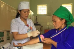 Vàng Thị Hơn, người dân tộc La Chí (Hà Giang) tốt nghiệp Trường cao đẳng Y tế Phú Thọ loại giỏi và đang làm việc tại địa phương. (Ảnh: TTXVN)
