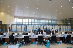 Bộ phận làm thủ tục mở tờ khai hàng hóa XNK của Chi cục Hải quan cửa khẩu quốc tế Hữu Nghị, Lạng Sơn. (Ảnh: Phạm Hậu/TTXVN)