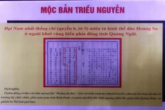 Bản khắc mộc bản Triều Nguyễn về chủ quyền Hoàng Sa, Trường Sa của Việt Nam. (Ảnh: TTXVN)