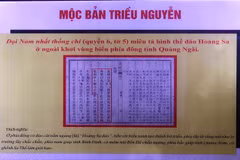 Bản khắc mộc bản Triều Nguyễn về chủ quyền Hoàng Sa, Trường Sa của Việt Nam. (Ảnh: TTXVN)