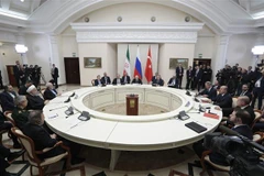 Toàn cảnh Hội nghị thượng đỉnh ba bên về Syria ở Sochi (Nga) ngày 14/2/2019. (Ảnh: AFP/TTXVN)