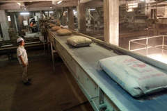 Dây chuyền sản xuất ximăng tại Công ty CP Xi măng Thăng Long. (Ảnh: Danh Lam/TTXVN)