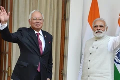 Thủ tướng Ấn Độ Narendra Modi và người đồng cấp Malaysia Najib Abdul Razak trước cuộc gặp. (Nguồn: PTI Photo)