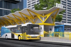 Phối cảnh mô hình tuyến xe buýt BRT số 1. (Ảnh: Anh Tuấn/TTXVN)