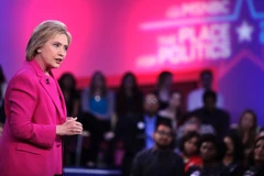 Bà Hillary Clinton phát biểu tại Las Vegas, Mỹ. (Nguồn: AFP/TTXVN)